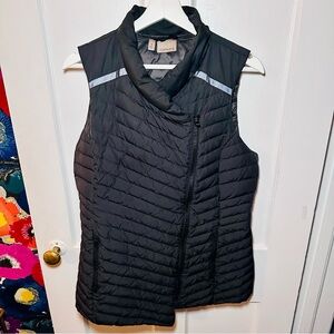 Athleta Asymmetrical Black Quilted Vest